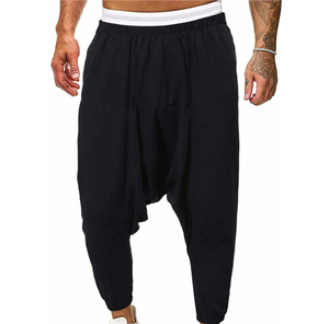 Pantalones de chándal de algodón con entrepierna caída para hombre al por mayor, pantalones de chándal con logobreathable para hombre, pantalones de chándal con entrepierna caída - Product Image 4