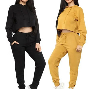 Ropa de invierno personalizada de alta calidad, conjunto de traje de sudor femenino, ropa de calle, chándales de algodón grueso de talla grande - Product Image 5