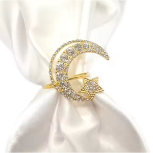 Finest Quality <b>Moon</b> Star Metal Napkin <b>Ring</b> Tissue Holder Luxury Design Table Decorative Napkin <b>Ring</b> for Ramadan Eid Supplies - Product Image 4