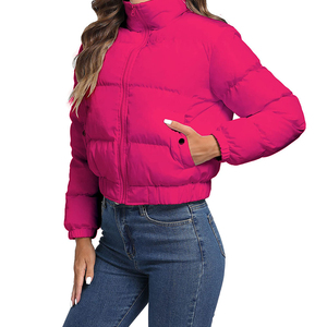 Vestes d'hiver longues à manches longues pour femmes personnalisées 2026, style ample, en coton, avec poches, fermeture éclair, doudoune, veste d'extérieur - Product Image 2
