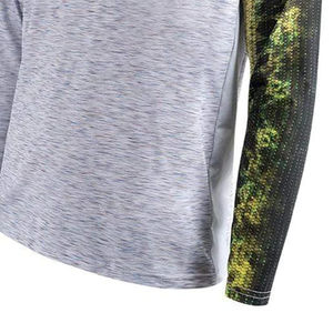 Vêtements de pêche professionnels pour hommes, impression numérique intégrale par sublimation, t-shirts de fitness en spandex/polyester à col rond, grandes tailles, UPF 50 - Product Image 3