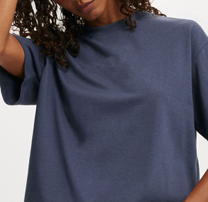 Personnalisé de haute qualité grande taille uni 100% coton été écologique séchage rapide Streetwear T-Shirt femmes poids lourd surdimensionné - Product Image 4