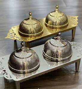 Plato de Metal de Lujo Árabe de Oriente Medio para Almacenar Aperitivos, Diseño Real para Bodas, Plato para Servir Alimentos - Product Image 2