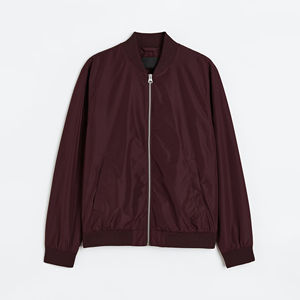 Chaquetas de bombardero de hombre de alta calidad a precio barato con cuello alto y mangas completas de secado rápido estilo de calle con estampado de logotipo personalizado - Product Image 1