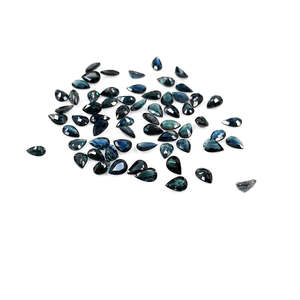 Piedras Preciosas de Zafiro Verde Natural Sin Tratar de Grado AAA, Calibradas en Forma de Pera de 3x5mm y 6x4mm, Corte Diamante Facetado, 8mm de Altura - Product Image 3