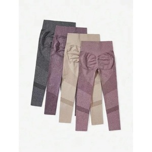 Pantalones de Yoga con Control de barriga de cintura alta para mujer, pantalones deportivos para ejercicio, pantalones de levantamiento de glúteos de Color sólido, mallas para correr - Product Image 2