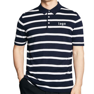 เสื้อโปโลสำหรับนักธุรกิจชายเสื้อโปโลลายขวางไซส์ใหญ่พิเศษออกแบบโลโก้ได้ตามต้องการสำหรับฤดูร้อน - Product Image 4