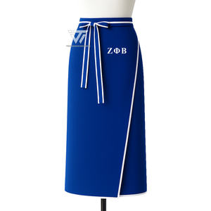 Wholesale Greek Zeta Phi Beta Sorority Clothing Embroidered Bow-Tie <b>Skirt</b> | Elegant Formal <b>Skirt</b> - Product Image 1