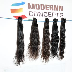 Extensiones de cabello humano ondulado indio y vietnamita alineado con cutícula Virgen sin procesar de alta calidad al por mayor estilo recto - Product Image 4