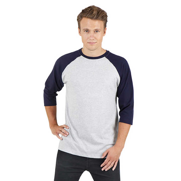 Nanchang Mens Two Tone Colour Block Tee 34 Long Raglan Sleeve Baseball T Shirt