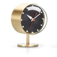 Horloge de bureau moderne en forme ovale plaquée or avec base en marbre, construction en métal, décoration de bureau à domicile pour le Ramadan