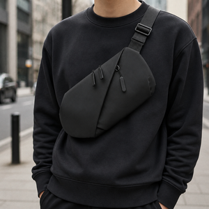 Sac de poitrine pour homme, sac banane léger en nylon avec fermeture éclair et sangle réglable - Product Image 2