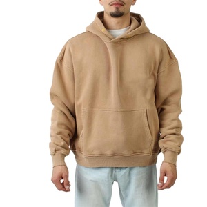 Sweats à capuche vierges en coton épais 500 GSM, impression en relief personnalisée, sweats à capuche surdimensionnés de haute qualité pour hommes, 2026 - Product Image 1