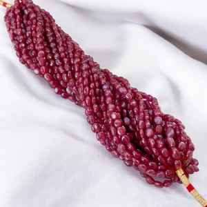 Natural Ruby Smooth Oval <b>Beads</b> Loose Gemstone Strand for Necklace Bracelet Jewelry Making Wholesale <b>Red</b> Ruby <b>Beads</b> Supplier - Product Image 3