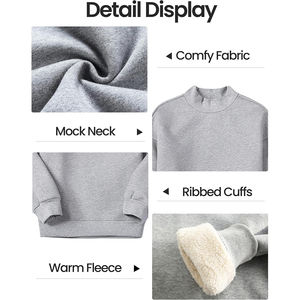 Sudadera de cuello redondo con patrón sólido para mujer Oem Service Woven Poliéster/Algodón para la temporada de otoño - Product Image 6