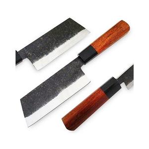 Couteau de boucher professionnel NM Brand en acier au carbone, manche en bois de rose et corne de buffle, étui en cuir écologique - Product Image 1