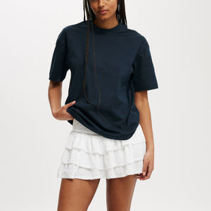 T-shirt surdimensionné lourd personnalisé pour les femmes T-shirt Streetwear noir vierge à épaules tombantes 100% coton t-shirt de vêtements de sport pour les femmes - Product Image 2