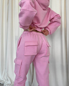 Trajes de jogging personalizados para mujer, conjunto de pantalones de chándal y Sudadera con capucha, conjunto de chándal para mujer, pantalones de 3 piezas, conjunto de jogging para mujer - Product Image 2