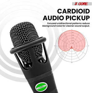 5 Core Podcast Equipment Bundle w Cardioid Dynamic XLR Microphone <b>Mini</b> <b>Desk</b> Stand XLR to 1/8” Cable - Product Image 3