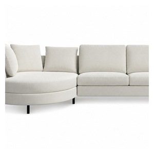 Conjunto de Sofás Seccionales Curvos Modernos, Tapizados en Tela, en Forma de L, Muebles de Asientos de Esquina para Sala de Estar - Product Image 5