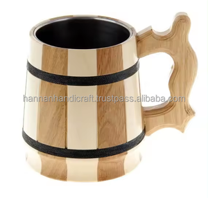 Chope à bière en bois faite à la main, écologique, durable, tasse en bois sculpté, chope à boire en bois naturel rustique, bière, café, thé, style rustique - Product Image 2