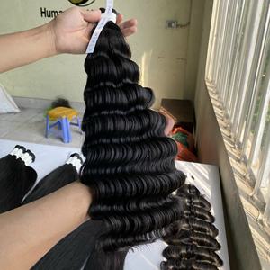 Material de Cabello 100% humano para mujer negra, cabello brasileño, Natural, negro, ondulado, ondulado, extensión de cabello a granel - Product Image 4