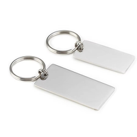 Benutzer definierte laser gravierte herzförmige Schlüssel bund Edelstahl Eisen Metall Trolley Coin Chip Quadrat poliert Flat Bar Blank Schlüssel ring