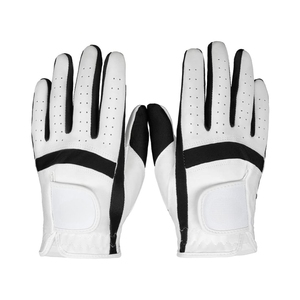 Nuevo logotipo personalizado Los mejores guantes de golf de cuero Cabretta Tela transpirable Logotipo personalizado Material suave Guantes de golf de piel de oveja duraderos - Product Image 1