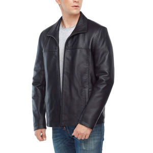 Chaqueta de piel de oveja a la moda personalizada para hombre al mejor precio, cuello levantado y tela de lona hecha en Pakistán - Product Image 2