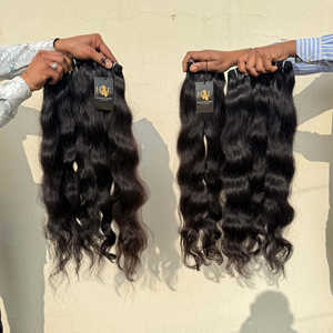 Paquet de tissage de cheveux humains de vison brut indien ondulé droit bouclé avec une trame de cheveux naturels de style vague profonde lâche - Product Image 2