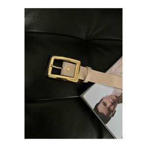 Ceinture carrée à boucle dorée pour femme, ceinture pour pantalon, veste, robe, chemise - BEIGE - Product Image 4