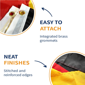 Drapeau allemand personnalisé de haute qualité, impression 3x5 pieds, polyester 100D, noir, rouge, jaune, durable pour l'extérieur et l'intérieur, vente en gros - Product Image 4