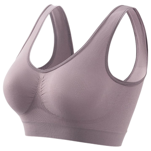 Soutien-gorge de sport sans couture, doux, extensible, respirant, confortable, avec bonnets amovibles, taille plus - Product Image 4