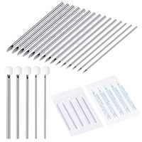 100 Aiguilles de Piercing Corporel Mixtes 14G 16G 18G 20G en Acier Inoxydable Stériles Jetables pour Oreille, Nez, Nombril, Mamelon, Lèvre