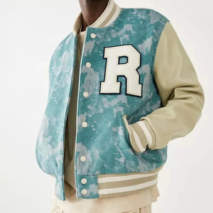 Vestes universitaires brodées en chenille à manches en cuir personnalisées Vestes de baseball Streetwear vintage - Product Image 1