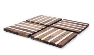 Loon Peak Holder Wood en Brown Beige Wood Coasters pourrait convenir à des titres longs pour le produit montré Ces titres - Product Image 5