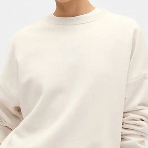 Sweat pour femme de couleur unie à la mode Sweat-shirt à col rond en mélange de coton ultra doux pour un look de style de rue - Product Image 3