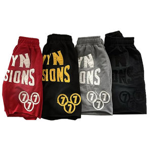 กางเกงขาสั้นผ้าฝ้ายทรงหลวมสไตล์วินเทจสตรีทแวร์พิมพ์ลายพัฟฟ์ฟอกสีแบบแอซิดวอช ระบายอากาศได้ดี เหมาะสำหรับฤดูร้อน - Product Image 5