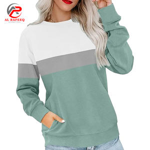 Sudaderas bordadas personalizadas para mujer Puff estampado liso casual Jersey de algodón en relieve Sudadera de cuello redondo de gran tamaño para mujer - Product Image 5