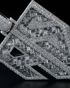 Colgante de Plata 925 Personalizado con Logotipo de Escudo y Diamante Moissanita, Joyería Hip Hop para Cadena Cubana, Regalo - Product Image 2