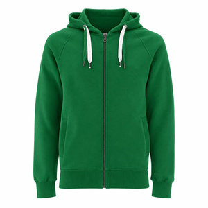 Sweat-shirt à capuche unisexe vert uni pour homme, à manches raglan longues, avec cordon de serrage, logo personnalisé, vente en gros - Product Image 1