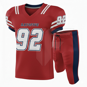 Ensemble d'uniformes de football américain à manches courtes, technologie de vêtements de sport respirants, à séchage rapide et antibactériens - Product Image 4