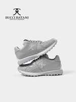 Chaussures de marche décontractées et athlétiques en synthétique léger gris clair, à lacets, semelle en caoutchouc