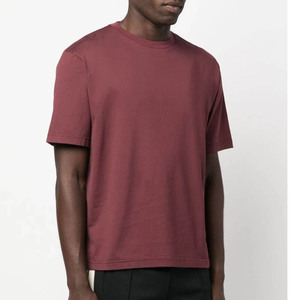 Venta al por mayor personalizado su logotipo de marca 100% algodón en blanco hombres Camiseta de manga corta hombres de gran tamaño colores sólidos camiseta - Product Image 2