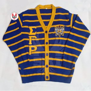La hermandad de mujeres más caliente Sigma Gamma Rho V Neck Your Own Patches Sweater Casual Color Block Chenille Letters Divine Nine Cardigan - Product Image 2