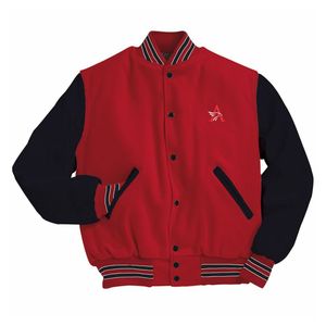 เสื้อแจ็คเก็ต Letterman Varsity แบบสั่งทำพิเศษ ตัวเสื้อทำจากผ้าขนสัตว์ แขนเสื้อทำจากวัสดุแท้ เหมาะสำหรับใส่ในฤดูหนาว ดูดีมีสไตล์ เสื้อแจ็คเก็ตผู้ชาย - Product Image 1