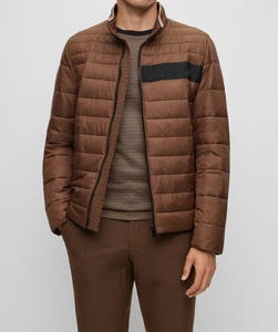 Veste matelassée pour homme tendance 2025, de haute qualité, couleur marron unie, col montant matelassé, style fermeture éclair, veste matelassée pour homme - Product Image 5