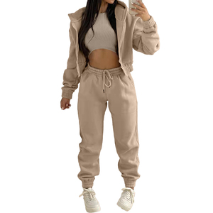 Ensemble Jogging 3 Pièces Femme Polaire Ensembles Personnalisés pour Femmes Respirant Vêtements de Mode Femme Ensemble de Survêtement Casual - Product Image 2
