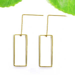 Pendientes de Aro Rectangulares de Plata de Ley 92.5 Missoma Santiago, Aproximadamente 3.96 Gramos - Product Image 1
