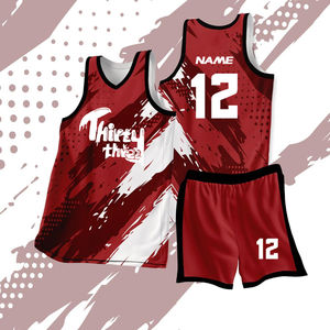 Ensemble de shorts et de maillots d'entraînement de basket-ball, tissu respirant à séchage rapide, vente en gros - Product Image 4